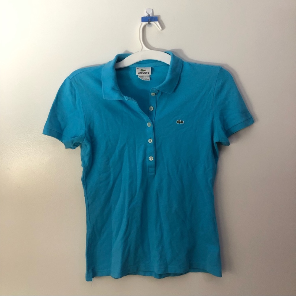 teal lacoste polo